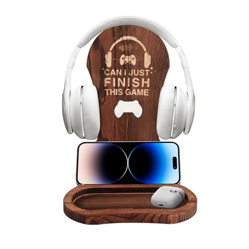 CREECHWA Kopfhörer Ständer aus Holz, Headset Halterung, Kopfhörer Halter mit Gaming-Fernbedienung Halter, Geschenk für Gamer Liebhaber CREECHWA Kopfhörer Ständer aus Holz, Headset Halterung, Kopfhörer Halter mit Gaming-Fernbedienung Halter, Geschenk für Gamer Liebhaber von CREECHWA