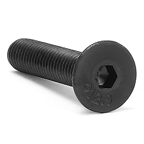 CREULT Senkkopfschrauben Innensechskant M2.5 x 6mm Länge Flachkopfschrauben Vollgewinde Hochfester Kohlenstoffstahl 12,9 Grad Befestigungselement (100 Stück) von CREULT