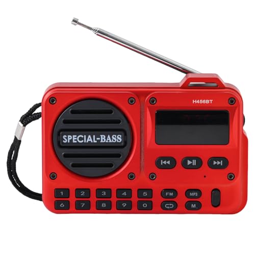 CRGANGZY Kleine Radio tragbare FM, Pocket Digital Radios wiederaufladbare Batterie, MP3 -Wiedergabe über U oder TF, mit Lautsprecher- und Kopfhörerbuchse, Notfallgebrauch von CRGANGZY