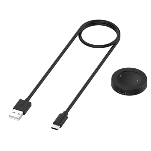CRGANGZY Magnetisches USB-Ladekabel, 1 m, USB-Ladestation, Ersatz-Ladegerät, Ladestation, Dock für Smartwatch 4/GS4/GS3 (A Schwarz) von CRGANGZY