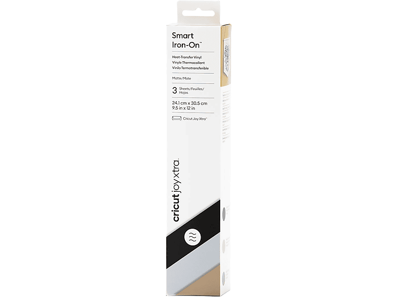 CRICUT Smart Iron-On 24.1 x 30.5cm - 3 Bögen (Classics Sampler) Bügelfolie Gray, Black, Gold von CRICUT