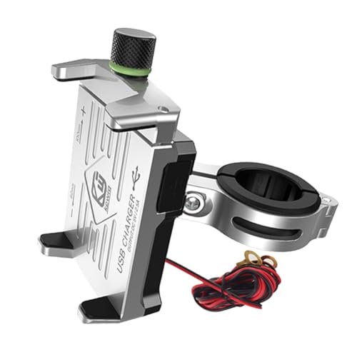 CRILSTYLEO Wasserdichter Motorrad Handyhalter USB Ladeanschluss Und Schalter Stabiler Handy Halter Für Smartphones Schutz Silber CRILSTYLEO Wasserdichter Motorrad Handyhalter USB Ladeanschluss Und Schalter Stabiler Handy Halter Für Smartphones Schutz Silber von CRILSTYLEO