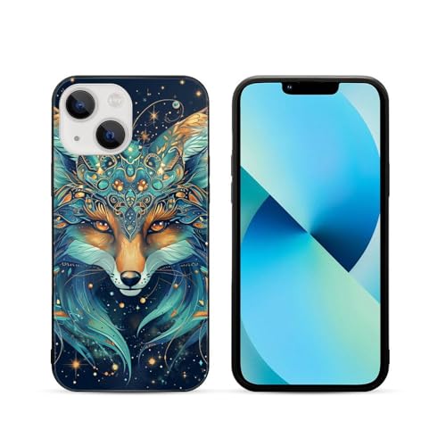 CRIVOTA Hülle Für iPhone 13 Mini - Ganz Neues Fuchs-Design, Glas-Rückseite + TPU, Kratzfest, Perfekte Passform, Nach Militärstandard Getestet, Handyhüllen Für Männer Und Frauen von CRIVOTA