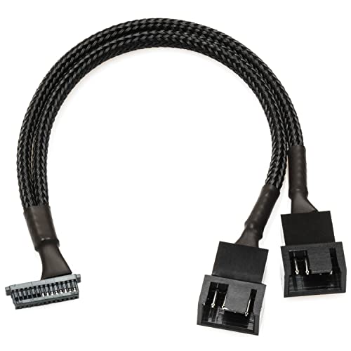 CRJ 14-Pin PWM GPU Dual Fan Adapterkabel zum Anschluss von 3-poligen und 4-poligen Lüftern an RTX 2000 Series Grafikkarten von CRJ Electronics