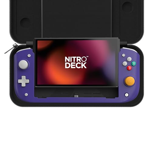 CRKD Nitro Deck Limited Edition mit Tragetasche – Professionelles Handheld Deck mit Zero Stick Drift für Nintendo Switch und Switch OLED (Retro Purple - Nostalgia Collection) von CRKD