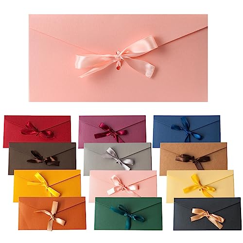 12 Briefumschläge Vintage Kraftpapier Umschläge Blanko Kärtchen briefumschläge Verschluss für Geschenkkarten DIY Dankeskarten,Umschlag-Set aus farbigen Umschlägen 22 x 10,8 cm,Schmetterling Umschläge von CRLLDPM