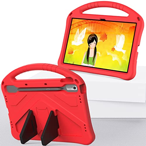 Tablet-Schutzhülle für Lenovo Tab P11 Pro 11,5 Zoll (TB-J706F/J716F) 2021 Release 2022 Release Case Tablet-Hülle für Kinder, stoßfeste Hülle, Stiftschlitz + Schultergurt Hülle für Tablet (Farbe: Verm von CRODY