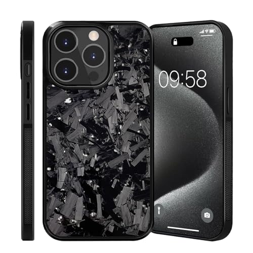Hexafiber Phone Case, Forged Carbon Fiber Flakes Case, Forged Carbon Fiber Phone Case, Real Carbon Fiber Phone Case, Carbon Fiber Phone Case for iPhone Series (11,Silver) von CRTZHA
