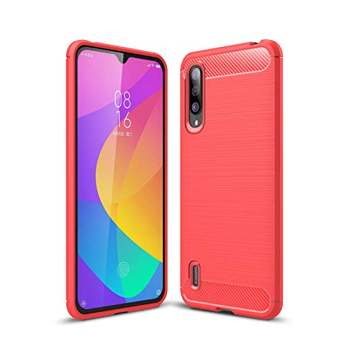 Cruzerlite Case für Xiaomi Mi 9 Lite hülle, Carbon Fiber Texture Design Cover Anti-Scratch Shock Absorption Case Schutzhülle für Xiaomi Mi 9 Lite (Red) von CRU