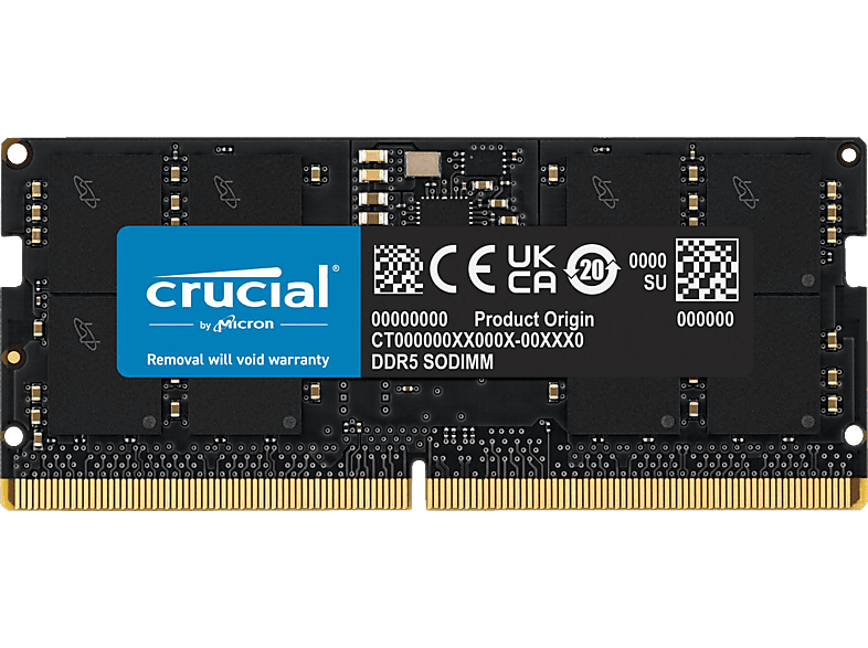 CRUCIAL CT16G56C46S5 DDR5-5600 RAM, SODIMM, 262-Pins, CL46 Arbeitsspeicher 16 GB DDR5 von CRUCIAL