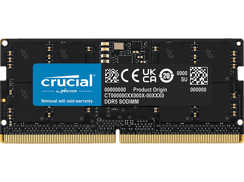 CRUCIAL CT16G56C46S5 DDR5-5600 RAM, SODIMM, 262-Pins, CL46 Arbeitsspeicher 16 GB DDR5 CRUCIAL CT16G56C46S5 DDR5-5600 RAM, SODIMM, 262-Pins, CL46 Arbeitsspeicher 16 GB DDR5 von CRUCIAL