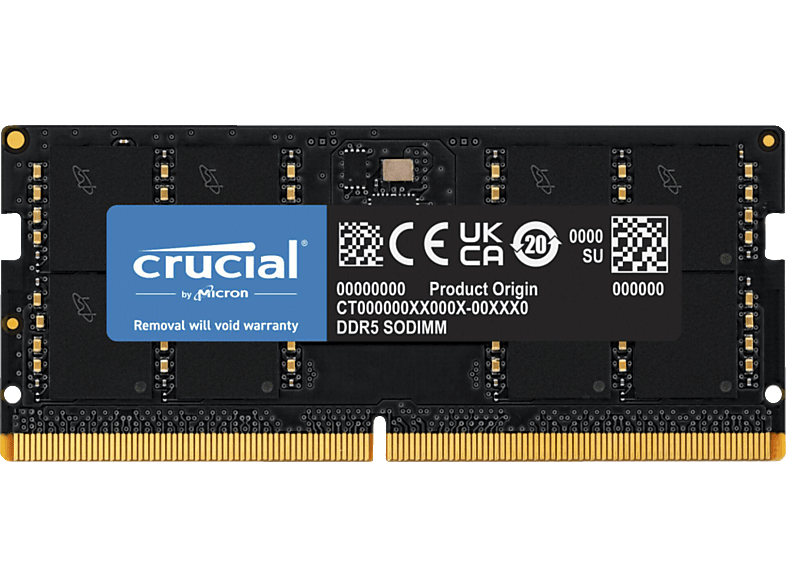 CRUCIAL CT32G48C40S5 CL40 (16Gbit) PC Arbeitsspeicher 32 GB DDR5 von CRUCIAL