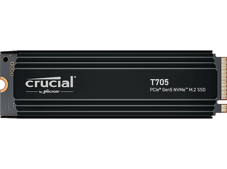 CRUCIAL T705 PCIe Gen5 NVMe Festplatte mit Heatsink, 2 TB SSD M.2, intern von CRUCIAL