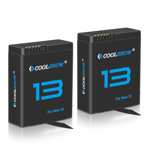 COOLSHOW Hero 13 Akku Enduro Wiederaufladbarer Akku mit längerer Lebensdauer 2100mAh 2 Stück Kompatibel mit GoPro Hero 13 Black COOLSHOW Hero 13 Akku Enduro Wiederaufladbarer Akku mit längerer Lebensdauer 2100mAh 2 Stück Kompatibel mit GoPro Hero 13 Black von CS COOLSHOW