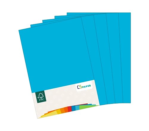 MADE IN EU 10 Blatt Bastelkarton BLAU A4 210 g/m² CS Paper - Bastelpapier, Fotokarton, Tonpapier zum Basteln, Falten und Zeichnen im Format DIN A4. Farbkarton für den Heim- & Bürobedarf von CS Webkontor