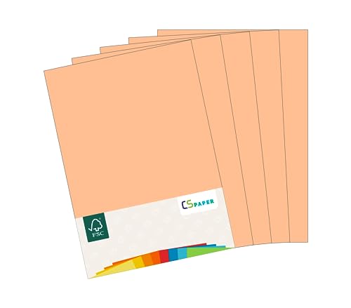 MADE IN EU 180 Blatt farbiges Papier APRICOT A4 80 g/m² CS Paper - Druckerpapier, Kopierpapier, Universalpapier zum Drucken, Basteln & Falten im Format DIN A4. Papier für den Heim- & Bürobedarf von CS Webkontor