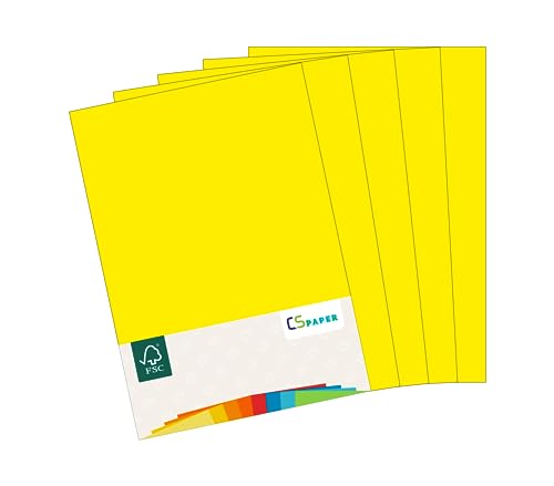 MADE IN EU 180 Blatt farbiges Papier GELB A4 80 g/m² CS Paper - Druckerpapier, Kopierpapier, Universalpapier zum Drucken, Basteln & Falten im Format DIN A4. Papier für den Heim- & Bürobedarf von CS Webkontor