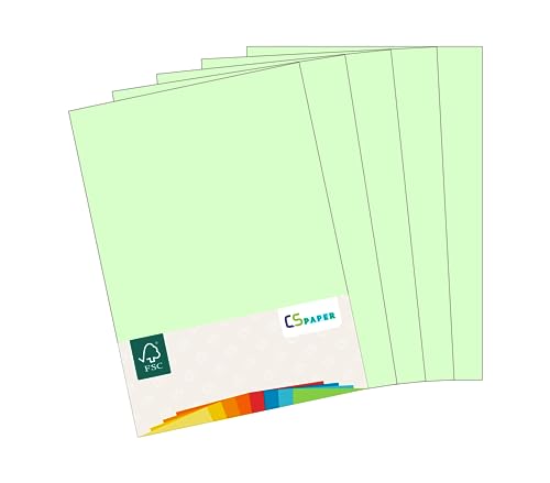 MADE IN EU 180 Blatt farbiges Papier ZARTGRÜN A4 80 g/m² CS Paper - Druckerpapier, Kopierpapier, Universalpapier zum Drucken, Basteln & Falten im Format DIN A4. Papier für den Heim- & Bürobedarf von CS Webkontor