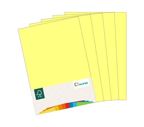 MADE IN EU 180 Blatt farbiges Papier ZITRONENGELB A4 80 g/m² CS Paper - Druckerpapier, Kopierpapier, Universalpapier zum Drucken, Basteln & Falten im Format DIN A4. Papier für den Heim- & Bürobedarf von CS Webkontor
