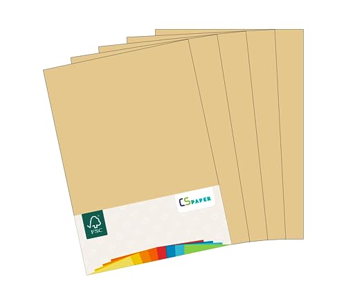 MADE IN EU 20 Blatt farbiges Papier KARAMELL A4 80 g/m² CS Paper - Druckerpapier, Kopierpapier, Universalpapier zum Drucken, Basteln & Falten im Format DIN A4. Papier für den Heim- & Bürobedarf von CS Webkontor