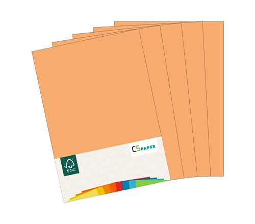 MADE IN EU 50 Blatt farbiges Papier MANDARIN A4 80 g/m² CS Paper - Druckerpapier, Kopierpapier, Universalpapier zum Drucken, Basteln & Falten im Format DIN A4. Papier für den Heim- & Bürobedarf von CS Webkontor