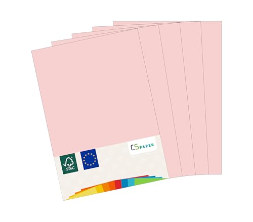 MADE IN EU 50 Blatt farbiges Papier ROSA A4 80 g/m² CS Paper - Druckerpapier, Kopierpapier, Universalpapier zum Drucken, Basteln & Falten im Format DIN A4. Papier für den Heim- & Bürobedarf von CS Webkontor