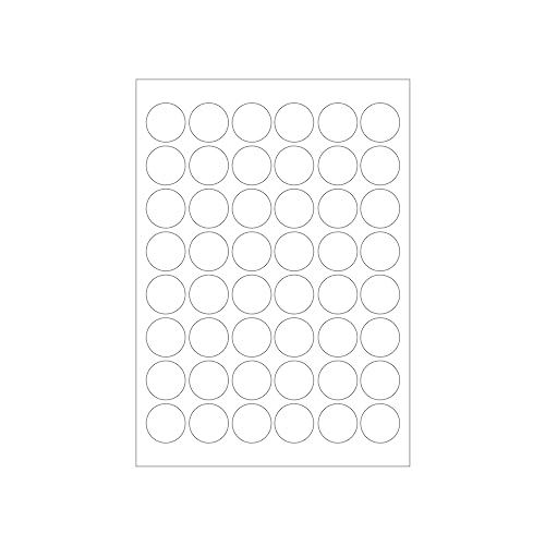 MADE IN GERMANY 1.200 Etiketten selbstklebend 30 mm rund weiß permanent klebend auf Bogen A4 (25 Bögen x 48 Etik.) CS Label – Universaletiketten zum Beschriften und Bedrucken. von CS Webkontor