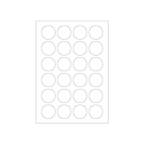 MADE IN GERMANY 120 Etiketten selbstklebend 40 mm rund weiß permanent klebend auf Bogen A4 (5 Bögen x 24 Etik.) CS Label – Universaletiketten zum Beschriften und Bedrucken. von CS Webkontor