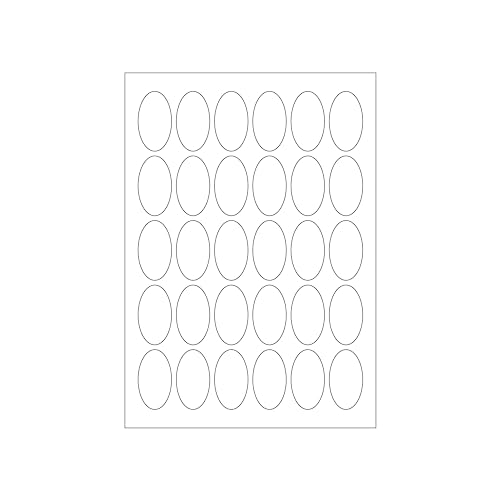 MADE IN GERMANY 150 ovale Etiketten selbstklebend 28 x 50 mm weiß permanent klebend auf Bogen A4 (5 Bögen x 30 Etik.) CS Label – Universaletiketten zum Beschriften und Bedrucken. von CS Webkontor