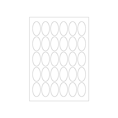 MADE IN GERMANY 150 ovale Etiketten selbstklebend 28 x 50 mm weiß permanent klebend auf Bogen A4 (5 Bögen x 30 Etik.) CS Label – Universaletiketten zum Beschriften und Bedrucken. von CS Webkontor