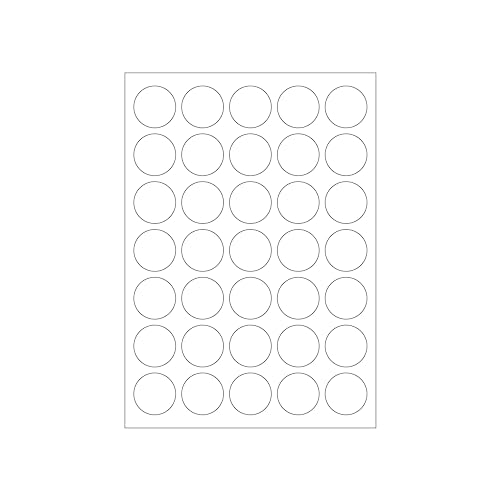 MADE IN GERMANY 175 Etiketten selbstklebend 35 mm rund weiß permanent klebend auf Bogen A4 (5 Bögen x 35 Etik.) CS Label – Universaletiketten zum Beschriften und Bedrucken. von CS Webkontor