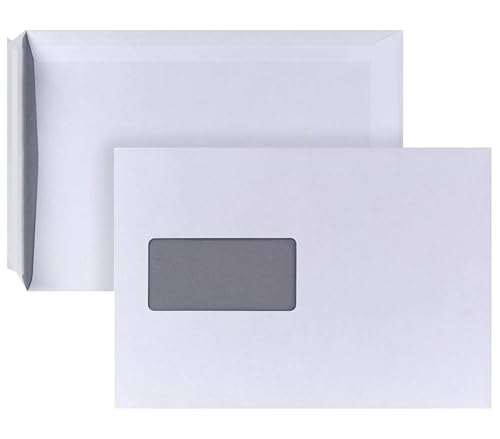 MADE IN GERMANY 25 Briefumschläge C5 haftklebend mit Fenster CS Webkontor - Umschläge aus 90 g/m² Kraftpapier - C5 Umschlag in weiß für Briefe, Geschäftspost, tägliche Korrespondenz, Mailings usw. von CS Webkontor
