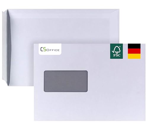 MADE IN GERMANY 25 Briefumschläge C5 selbstklebend mit Fenster CS Webkontor - Umschläge aus 90 g/m² Kraftpapier - C5 Umschlag in weiß für Briefe, Geschäftspost, tägliche Korrespondenz, Mailings usw. von CS Webkontor