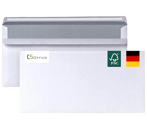 MADE IN GERMANY 25 Briefumschläge DIN Lang haftklebend ohne Fenster CS Webkontor - Umschläge aus 75 g/m² Kraftpapier - DIN Lang Umschlag in weiß für Briefe, Geschäftspost, tägliche Korrespondenz usw von CS Webkontor