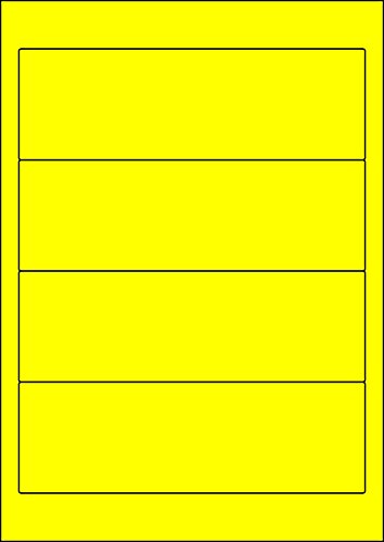 MADE IN GERMANY 40 Etiketten selbstklebend farbig LEUCHTGELB 61 x 190mm Rückenetiketten für breite Ordner auf Bogen A4 (10 Bögen x 4 Etik.) CS Label – Universaletiketten zum Beschriften und Bedrucken von CS Webkontor