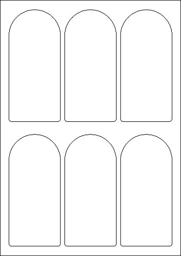 MADE IN GERMANY 60 Etiketten selbstklebend 60 x 130 mm weiß mit rundbogen permanent klebend auf Bogen A4 (10 Bögen x 6 Etik.) CS Label – Universaletiketten zum Beschriften und Bedrucken von CS Webkontor