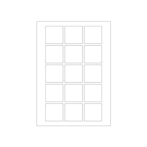 MADE IN GERMANY 75 Etiketten selbstklebend 50 x 50 mm weiß permanent klebend auf Bogen A4 (5 Bögen x 15 Etik.) CS Label – Universaletiketten zum Beschriften und Bedrucken von CS Webkontor