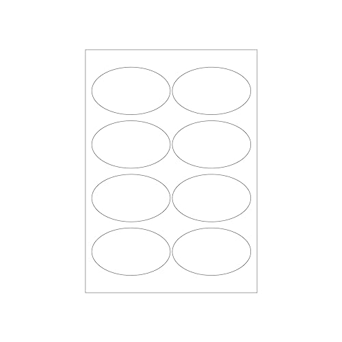 MADE IN GERMANY 80 Etiketten selbstklebend oval 96 x 57,5 mm weiß permanent klebend auf Bögen A4 (10 Bögen x 8 Etik.) CS Label – Universaletiketten zum Beschriften und Bedrucken von CS Webkontor