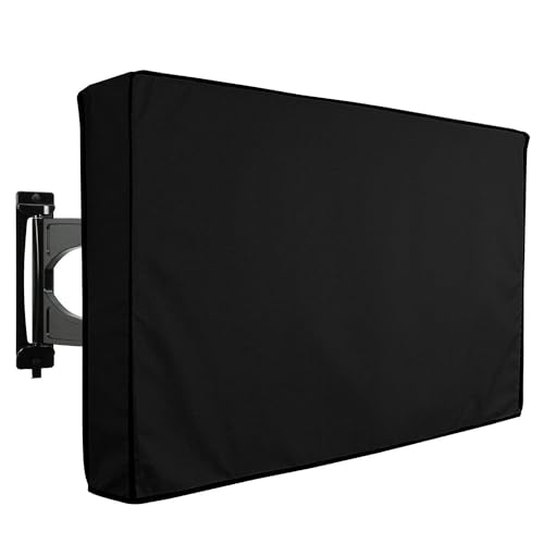 CSARPECT TV-Abdeckung 22" bis 70" Zoll, 600D Oxford Wetterfest und Staubdicht, Fernseher und Monitor Bildschirm, für LCD, LED, OLED Kompatibel mit Standardständern (40-42 inches,Schwarz) von CSARPECT