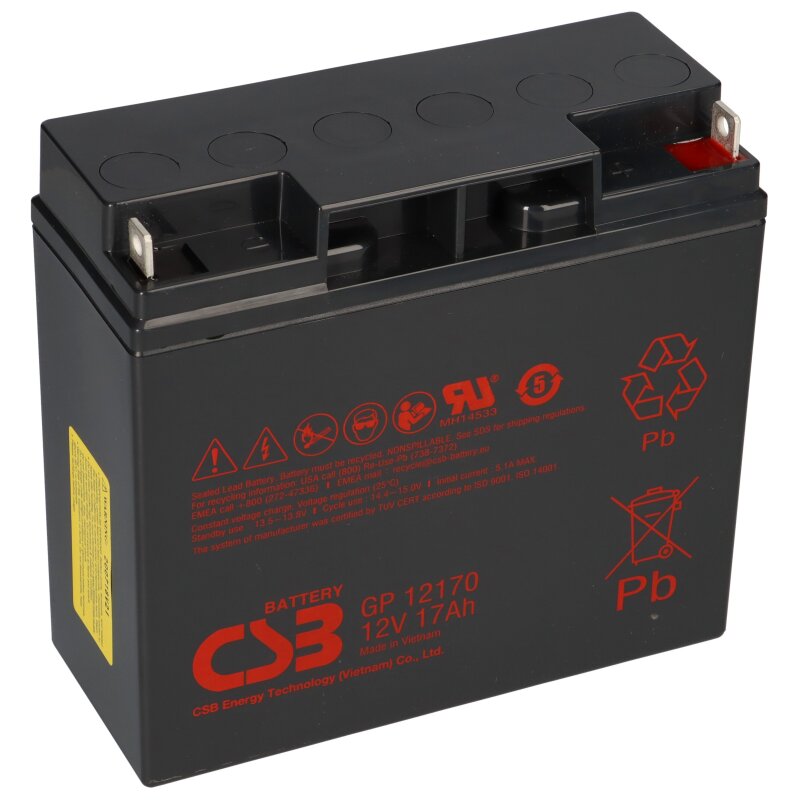 CSB AGM Bleiakku GP12170 12V 17Ah - M5 Flachpol - M5 B/N CSB AGM Bleiakku GP12170 12V 17Ah - M5 Flachpol - M5 B/N von CSB
