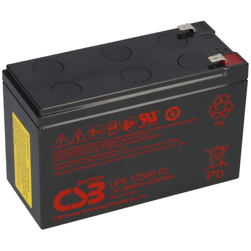 CSB AGM Bleiakku UPS 12580 12V 9,4Ah 580W Hochstrom-Akku CSB AGM Bleiakku UPS 12580 12V 9,4Ah 580W Hochstrom-Akku von CSB