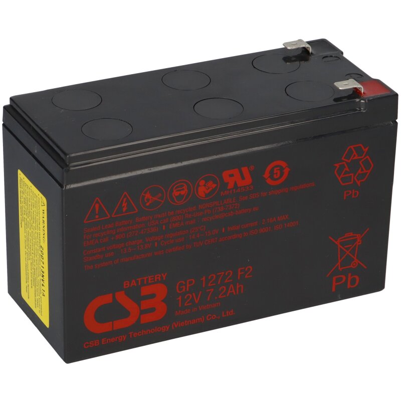 CSB Blei-Akku GP1272 F2 12V 7,2Ah AGM 6,3mm Faston CSB Blei-Akku GP1272 F2 12V 7,2Ah AGM 6,3mm Faston von CSB
