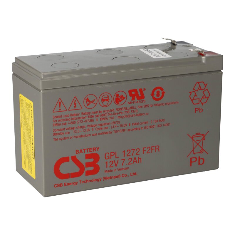 CSB Bleiakku GPL1272 F2-FR 12V 7,2Ah wartungsfrei CSB Bleiakku GPL1272 F2-FR 12V 7,2Ah wartungsfrei von CSB