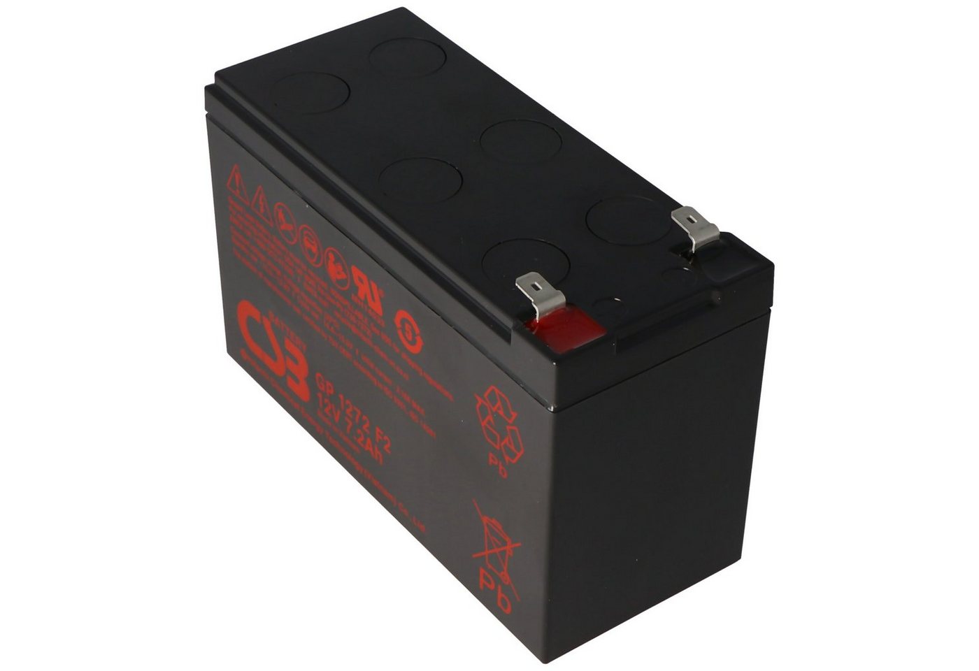 CSB CSB-GP1272-F2 12 Volt AGM VdS Bleiakku 7,2Ah, 151x65x100mm 6,3mm 5 Ja Akku 7200 mAh (12,0 V) von CSB