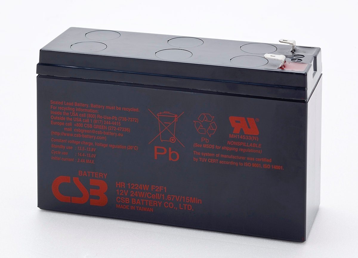 CSB CSB-HR1224WF2F1 12 Volt AGM Bleiakku 2Ah - 24Wh, 151x51x98,3mm +Pol 6 Akku 2000 mAh (12,0 V) von CSB