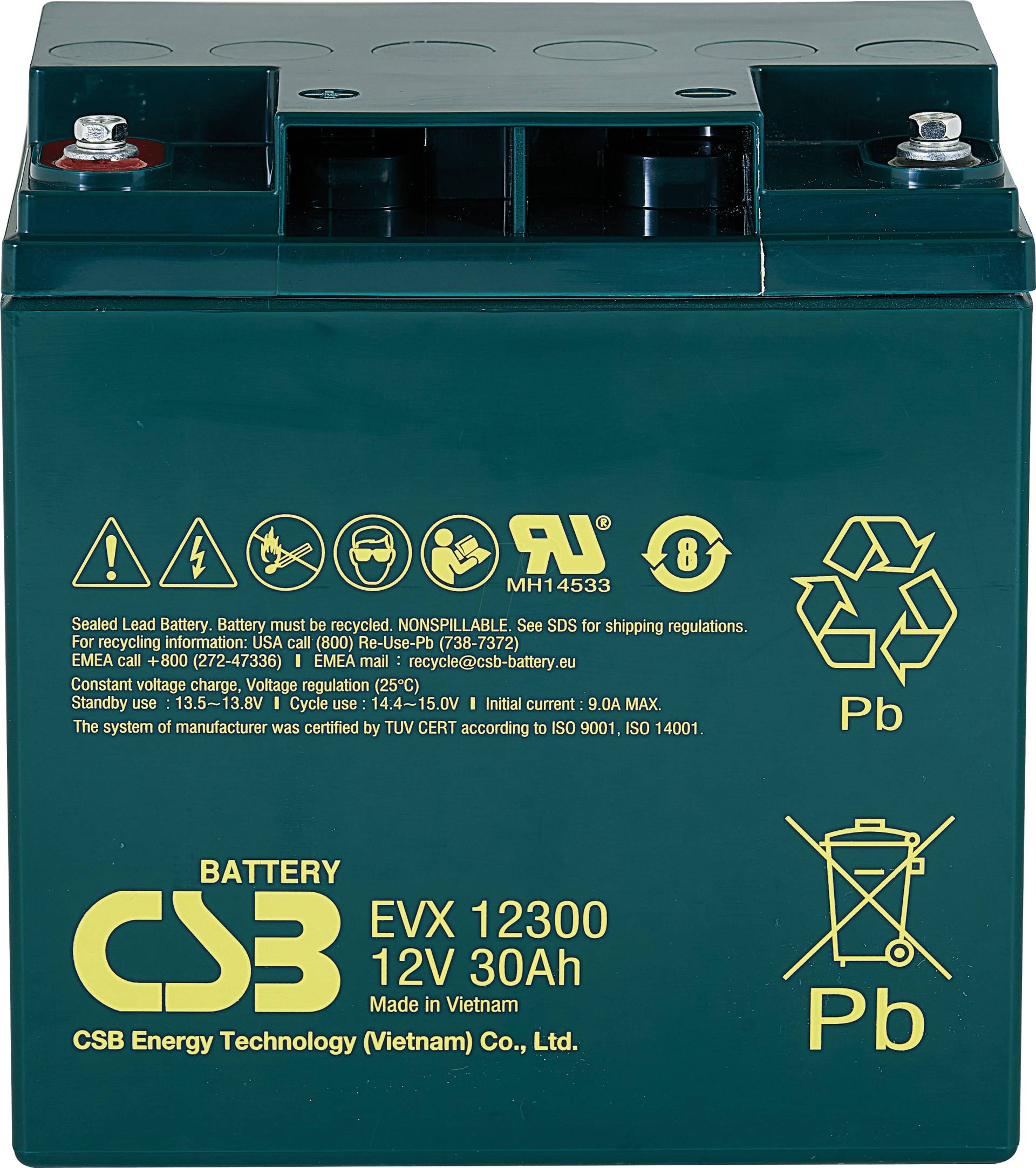 CSB EVX12300 - Blei-Vlies-Akku, 12 V, 30 Ah, zyklenfest CSB EVX12300 - Blei-Vlies-Akku, 12 V, 30 Ah, zyklenfest von CSB