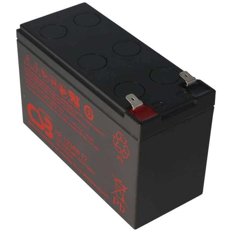 CSB-HR1234WF2 12 Volt AGM Bleiakku 2,8Ah - 34Wh, 151x65x100mm Faston 6,3mm Hochstromfest von CSB