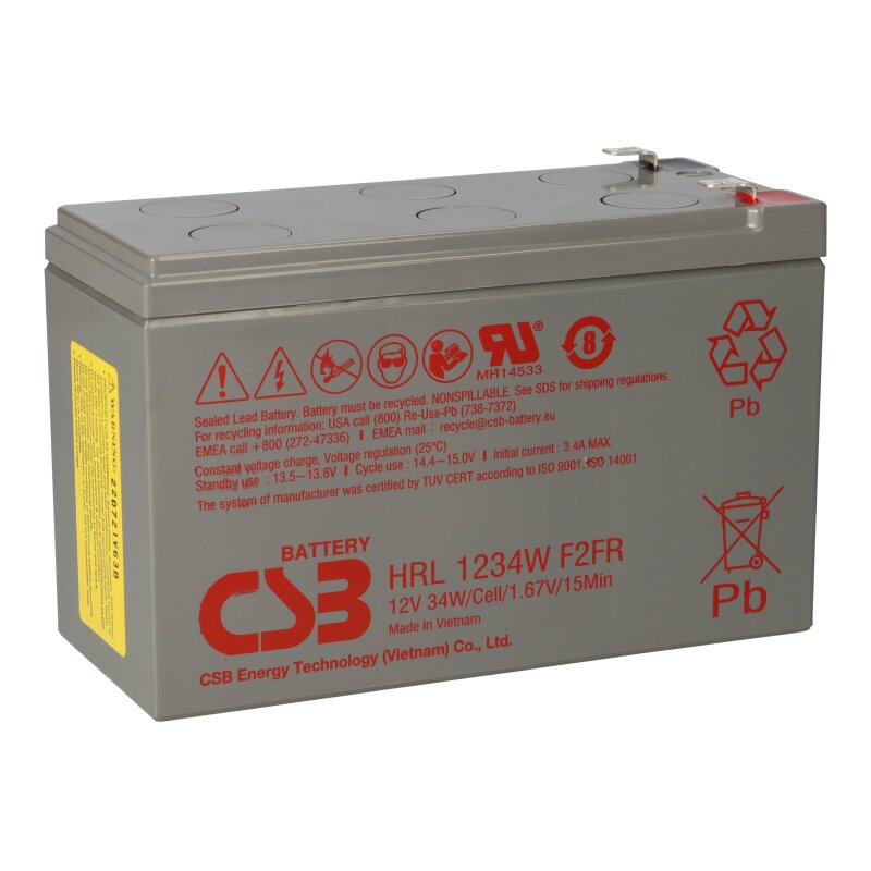 CSB-HRL1234WF2-FR 12V 8,5Ah Akku CSB AGM Bleibatterie von CSB