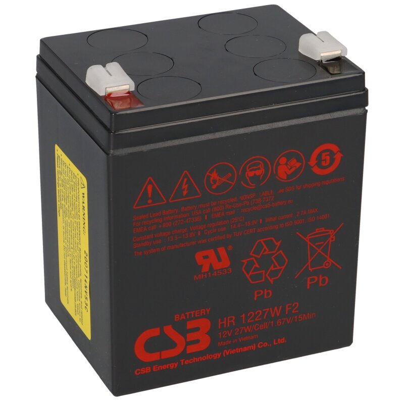 CSB Hochstrom Bleiakku HR1227W 12V 6,18Ah 27W Faston 6,3mm CSB Hochstrom Bleiakku HR1227W 12V 6,18Ah 27W Faston 6,3mm von CSB