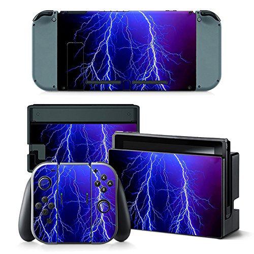 Nintendo Switch Skin Design Foils Aufkleber Schutzfolie Set - Lightning Motiv von CSBC / Playstation + XBOX Skins